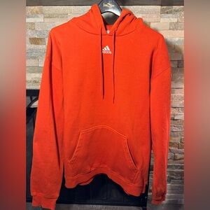 Unisex Size LG Adidas Orange Hoodie W/drawstring EUC